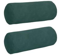 Coussins cylindriques décoratifs - vidaXL - Vert foncé - Velours côtelé - 15x40 cm - Housses amovibles