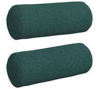Vidaxl Coussins D'accent 2 Pcs Vert Foncé Ø 15 X 40 Cm Tissu