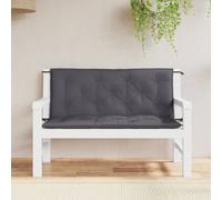 vidaXL Lot de 2 Coussins de Banc de Jardin, Revêtement de Banc avec Jeux de Cordes, Coussin d'Extérieur Imperméable, Anthracite Tissu Oxford