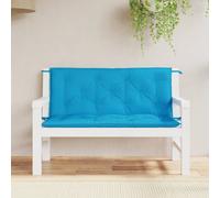 vidaXL Lot de 2 Coussins de Banc de Jardin, Revêtement de Banc avec Jeux de Cordes, Coussin d'Extérieur Imperméable, Bleu Clair Tissu Oxford