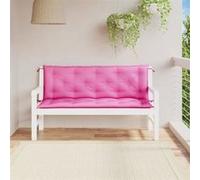 vidaXL Coussins de banc de jardin 361714 – lot de 2 rose 150×50×7 cm tissu