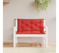 vidaXL Lot de 2 coussins de banc de jardin tissu Oxford imperméable 100x50x7 cm rouge