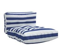 Vidaxl Coussins De Canap¿¿ Palette 2 Pcs Rayures Bleues/Blanches Tissu