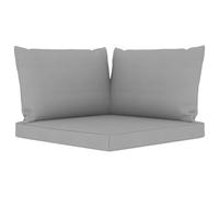 Vidaxl Coussins De Canapã© Palette 3 Pcs Gris Tissu