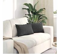 vidaXL Coussins de canapé 2 pcs Gris foncé 50 x 30 cm, Salon luxueux, Décor moderne, Housses amovibles,42013646