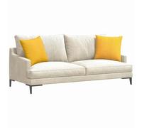 vidaXL Coussins de canapé 2 pcs Jaune Clair 45 x 45 cm Housses amovibles