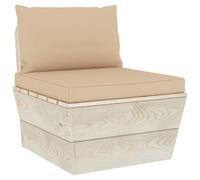 Vidaxl Coussins De Canapé Palette 2 Pcs Beige Tissu