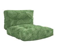 Vidaxl Coussins De Canapé Palette 2 Pcs Motif De Feuilles Tissu