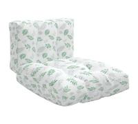 Vidaxl Coussins De Canapé Palette 2 Pcs Motif De Feuilles Tissu