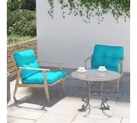 vidaXL Coussins de canapé palette 2 pcs turquoise tissu 360688 Bleu G