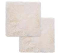 vidaXL Coussins de chaise Peau de mouton véritable Blanc 40x40 cm lot de 2