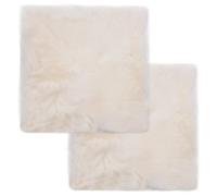 vidaXL Coussins de chaise 2 pcs Blanc 40x40cm Peau de mouton Véritable