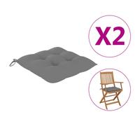 Vidaxl Coussins De Chaise 2 Pcs Gris 40x40x7 Cm Tissu