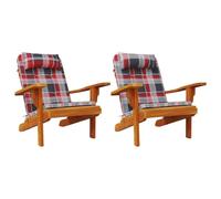 vidaXL Coussins de Chaise 2 pcs Vichy Rouge 58 x 77 x 4,5 cm, Salon, Moderne, Coussin Ergonomique, Pad d'extérieur Durable, Confort Optimal pour chaises, Style Tendance