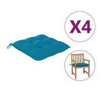 Vidaxl Coussins De Chaise 4 Pcs Bleu Clair 40x40x7 Cm Tissu