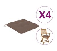 Vidaxl Coussins De Chaise 4 Pcs Taupe 40x40x7 Cm Tissu