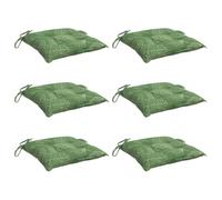 vidaXL Coussins de Chaise 6 pcs à Motif de Feuilles 50x50x7 cm Tissu, Coussin, Coussin d'extérieur, Coussin de Chaise, Coussin de canapé