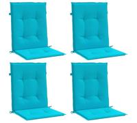 vidaXL Coussins de Chaise à Dossier Bas 4 pcs Turquoise Tissu, Coussin, Coussin de Chaise, Coussin de siège, Coussin de canapé, Coussin d'extérieur