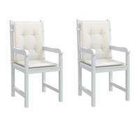 vidaXL Coussins de chaise à dossier bas lot de 2 crème mélangé tissu