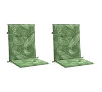 vidaXL Coussins de chaise à dossier bas – Modèle Feuille – Lot de 2