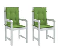 vidaXL Coussins de chaise à dossier bas lot de 2 vert mélangé tissu 4002460