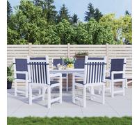 vidaXL Coussins de chaise à dossier bas Lot de 6 bleu marine Tissu 378682