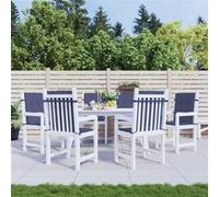 vidaXL Coussins de chaise à dossier bas Lot de 6 bleu marine Tissu 378682