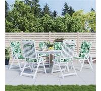 vidaXL Coussins de chaise à dossier haut Modèle Feuille en tissu 6 pcs