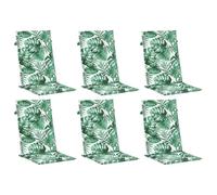 vidaXL Coussins de chaise à dossier haut Modèle Feuille en tissu 6 pcs