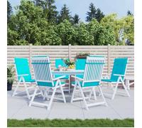 vidaXL Coussins de chaise de jardin à dossier haut – Lot de 4, noir, tissu