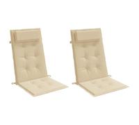 Stoelkussens 2 st hoge rug oxford stof beige361883