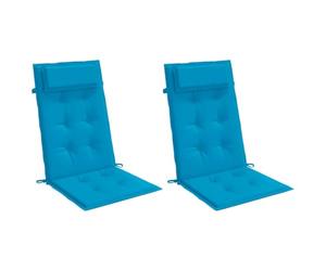 vidaXL Coussins de Chaise à Dossier Haut Lot de 2 Bleu Clair, Coussin, Coussin de Chaise, Coussin de siège, Coussin de canapé, Coussin d'extérieur
