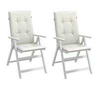 vidaXL Coussins de chaise à dossier haut lot de 2 crème mélangé tissu