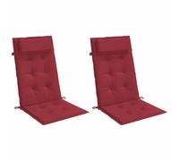 vidaXL Coussins de Chaise à Dossier Haut Lot de 2 Rouge Bordeaux, Coussin, Coussin de Chaise, Coussin de siège, Coussin de canapé, Coussin d'extérieur