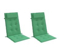 vidaXL Coussins de Chaise à Dossier Haut Lot de 2 Vert Tissu Oxford, Coussin, Coussin de Chaise, Coussin de siège, Coussin de canapé