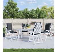 vidaXL Lot de 4 Coussins de Chaise à Dossier Haut, Galette de Siège Imperméable, Coussin d'Extérieur Anti-Glissement Jardin Terrasse, Anthracite