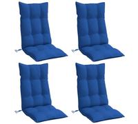 vidaXL Coussins de Chaise à Dossier Haut Lot de 4 Bleu Royal