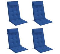 Coussins de chaise à dossier haut lot de 4 bleu royal, coussin, coussin de chaise, coussin de siège, coussin de canapé, coussin d'extérieur