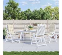 vidaXL Lot de 4 Coussins de chaise dossier haut – Galette imperméable anti-glissement Crème Oxford