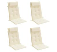 vidaXL Coussins de chaise à dossier haut lot de 4 crème tissu oxford, coussin, coussin de chaise, coussin de siège 361881