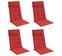 Stoelkussens 4 st hoge rug oxford stof rood361893