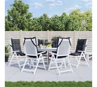vidaXL Lot de 6 Coussins de Chaise à Dossier Haut, Galette de Siège Imperméable, Coussin d'Extérieur Anti-Glissement Jardin Terrasse, Anthracite