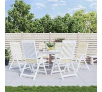 vidaXL Stoelkussens 6 st hoge rug oxford stof crÃmekleurig361882 G