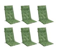 vidaXL Coussins de Chaise à Dossier Haut Lot de 6 modèle de Feuille, Coussin, Coussin de Chaise, Coussin de siège, Coussin de canapé