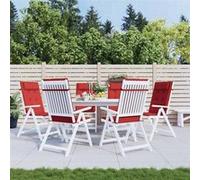 vidaXL Coussins de chaise à dossier haut Lot de 4 Carreaux Gris