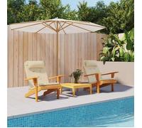 vidaXL Coussins de chaise Adirondack 361833 Tissu Oxford Beige – Lot de 2