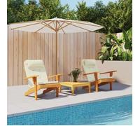 vidaXL Coussins de chaise Adirondack 361832 Tissu Oxford Lot de 2 Crème