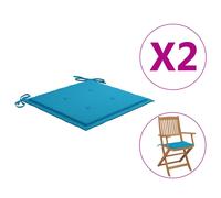 Vidaxl Coussins De Chaise De Jardin 2 Pcs Bleu 40x40x3 Cm Tissu