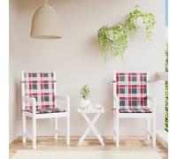 Vidaxl Coussins De Chaise De Jardin 2 Pcs Carreaux Rouges 100x50x3 Cm
