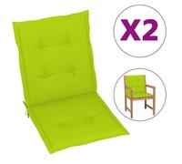 Vidaxl Coussins De Chaise De Jardin 2 Pcs Vert Vif 100x50x3 Cm